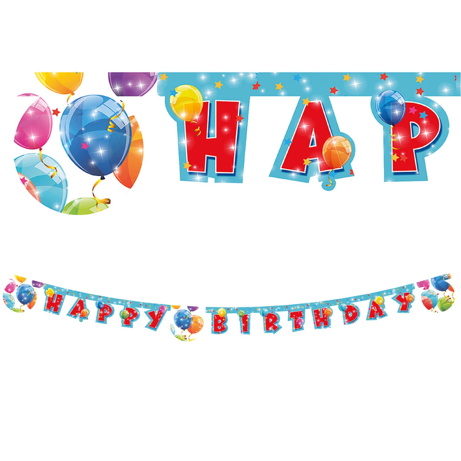 Парти Балони - банер Happy Birthday - 2м
