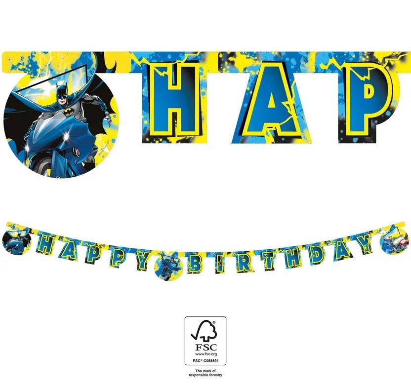 Батман - банер Happy Birthday - 2м